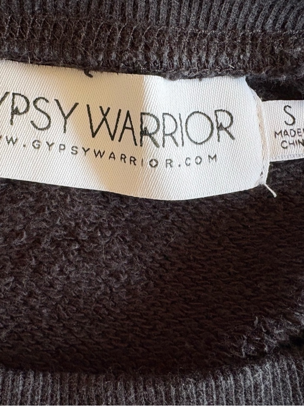 Vintage Gypsy Warrior Black Sweatshirt with White Rose Graphic - Women - Picture 3 of 3